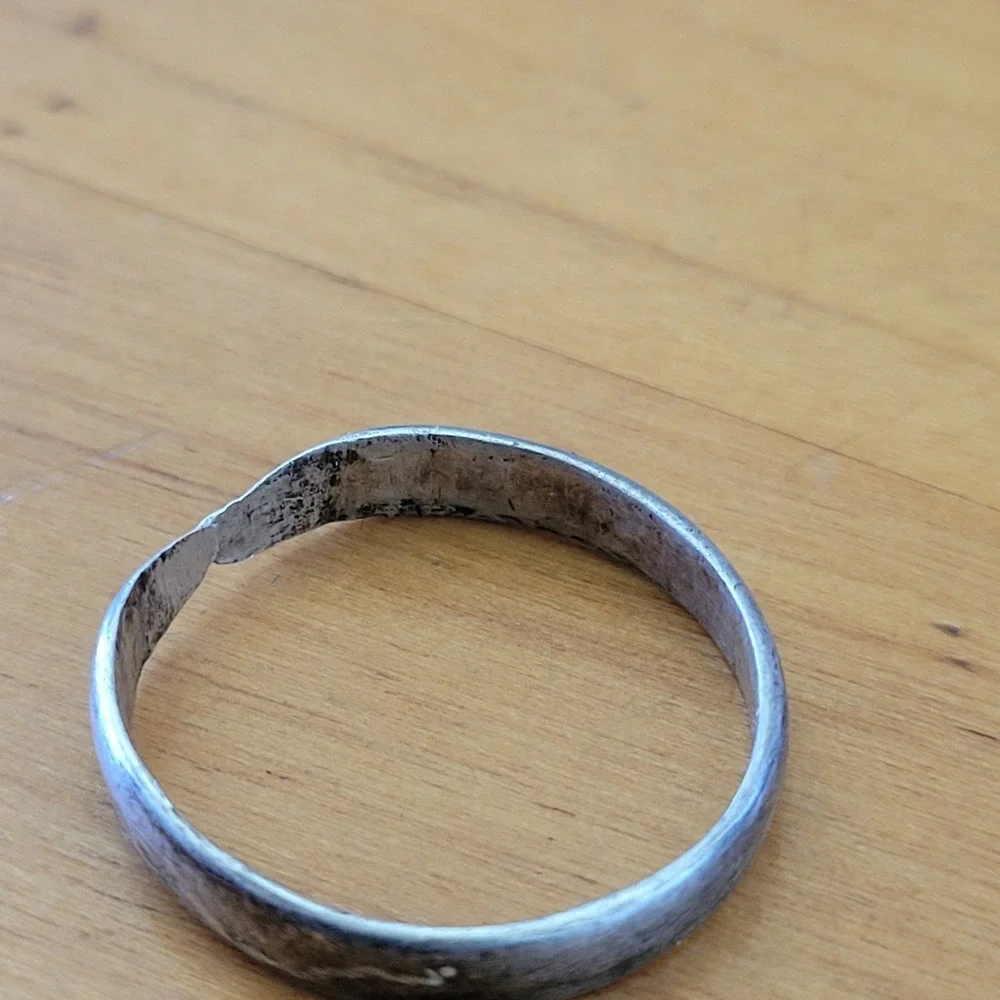 Vintage Tested Sterling Silver Spoon Wrap Ring Adjustable Unmarked